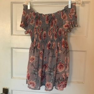 Charlotte Russe Floral Off the Shoulder Blouse